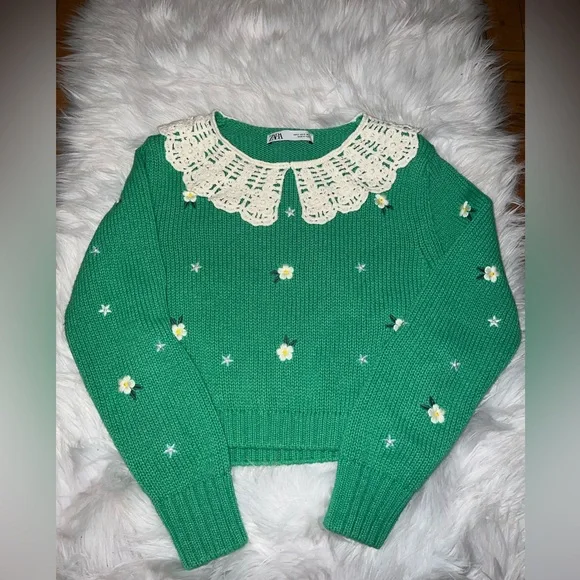 ZARA Embroidered Knit Sweater - Picture 6 of 10